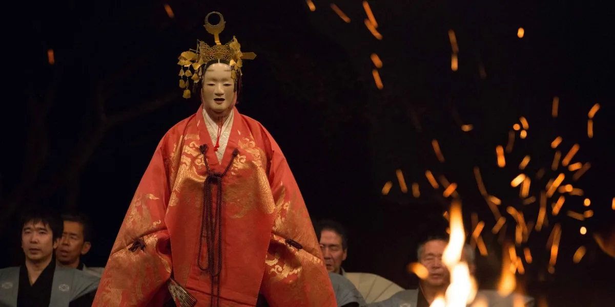 Firelit Noh Play (Takigi Noh): A Spellbinding Stage Art by Flickering Firelight